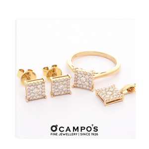 Duchess Illusion Diamond Earrings - Yellow Gold