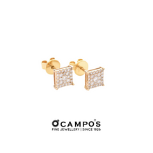 Load image into Gallery viewer, Duchess Illusion Diamond Earrings - Yellow Gold
