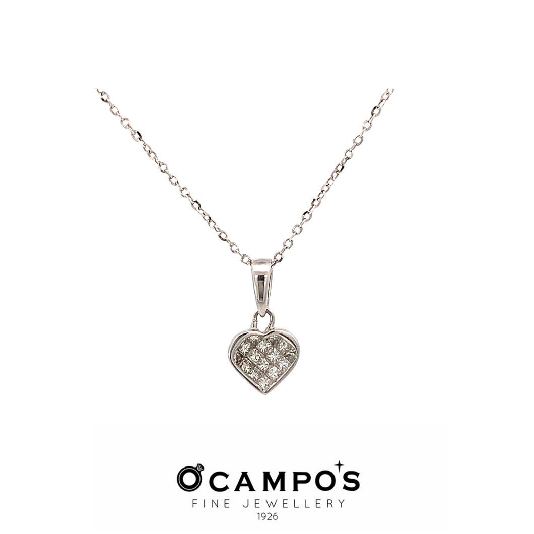 Amour 18K White Gold Chain with Prima Heart Pendant