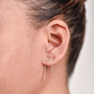 Mikia 10k Yellow Gold Diamond Detachable Dangling Earring | Ocampo's Fine Jewellery