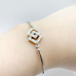 Audrey 14K White Gold Bangle Bracelet with Diamond | Ocampo's Fine Jewellery