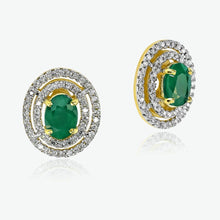 Load image into Gallery viewer, Emerald Celeste 14k Yellow Gold Diamond Stud Earrings | Ocampo&#39;s Fine Jewellery
