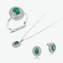 Load image into Gallery viewer, Emerald Celeste 14k White Gold Diamond Ring | Ocampo&#39;s Fine Jewellery
