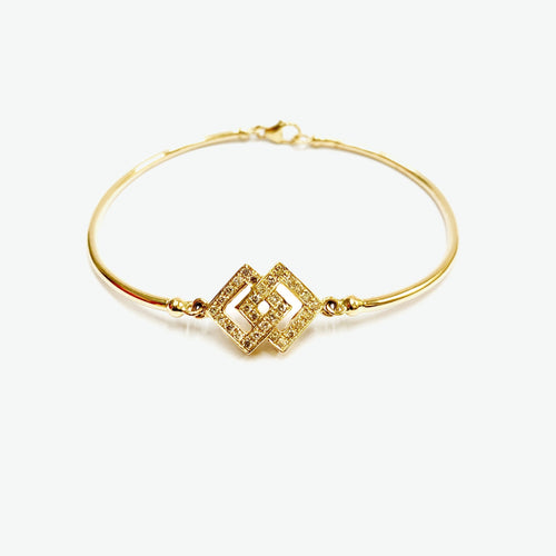 Audrey 14K Yellow Gold Bangle Bracelet with Diamond | Ocampo's Fine Jewellery
