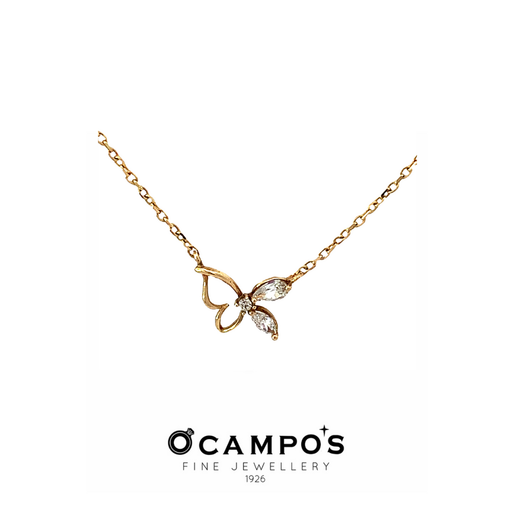 OCAMPOS FINE JEWELLERY 14K YELLOW GOLD CHAIN WITH BUTTERFLY PENDANT