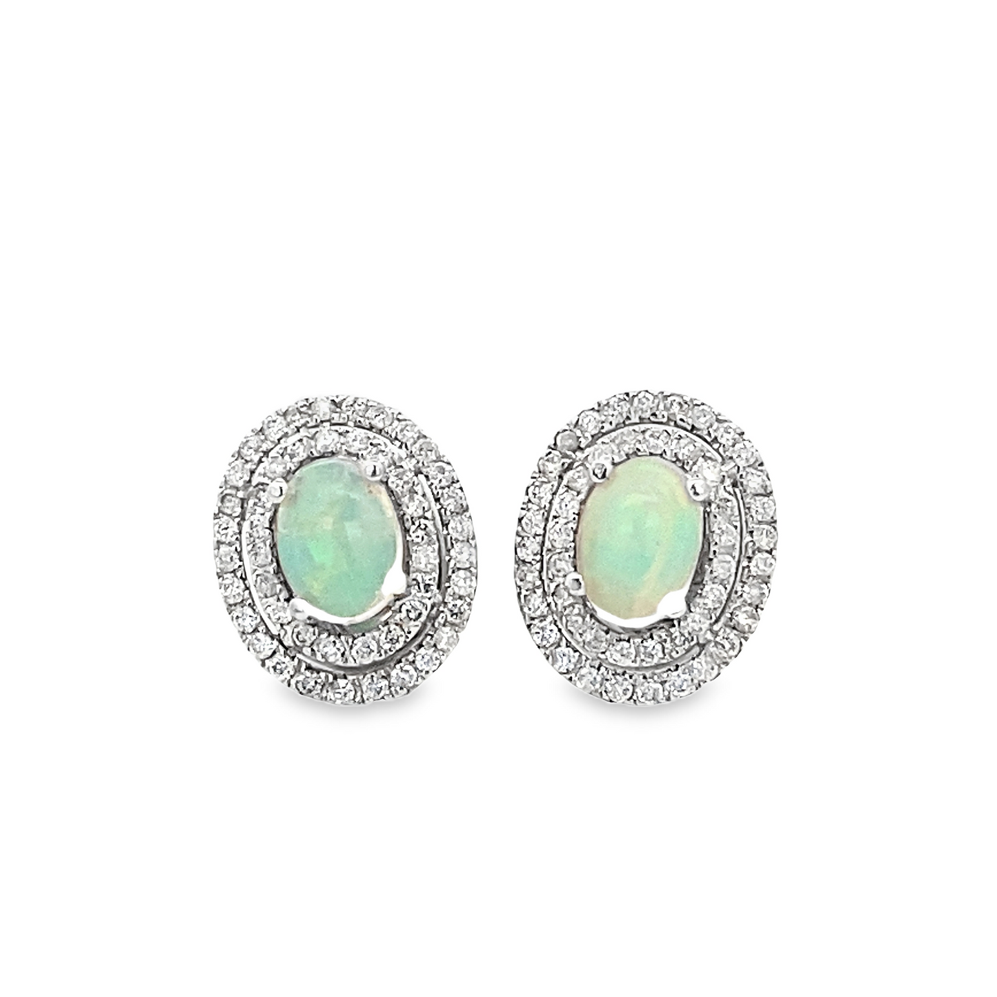 Levie Halo Opal Earrings