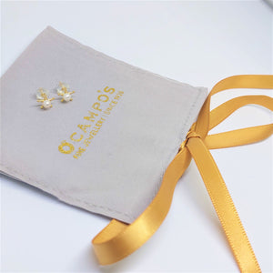Ocampo's Fine Jewellery 14K YELLOW GOLD EARRINGS  Star Design w/ Pearl SG Earnut