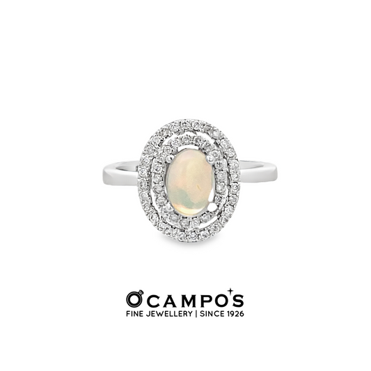 Levie Halo Opal Ring