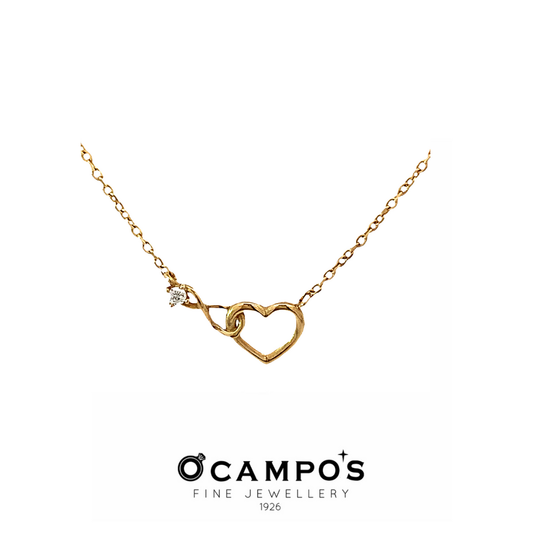 OCAMPOS FINE JEWELLERY 14K YELLOW GOLD WITH INFINITY AND HEART PENDANT