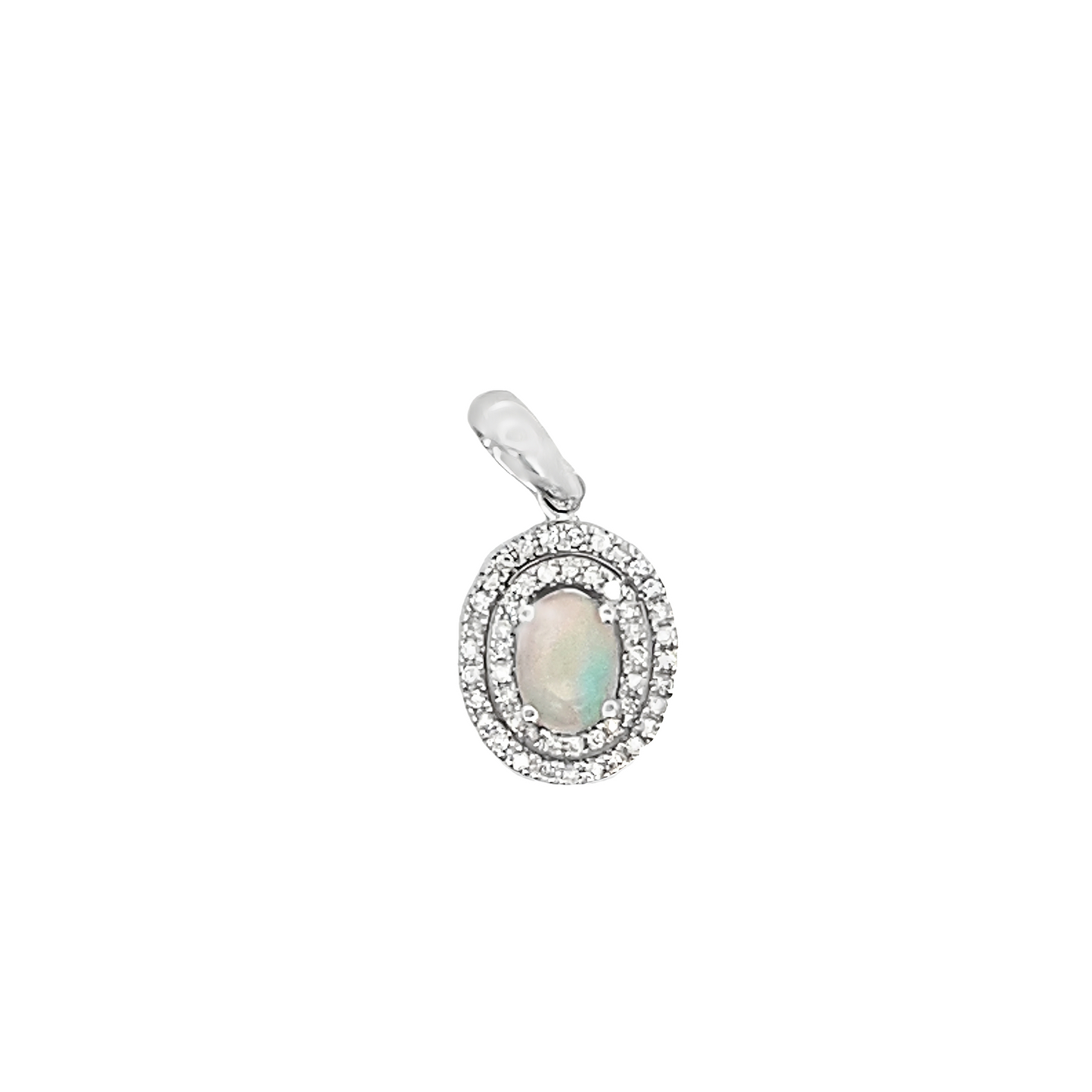 Levie Halo Opal Pendant