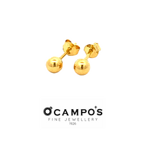 Load image into Gallery viewer, OCAMPOS FINE JEWELLERY MARIA STUD EARRINGS  18K YELLOW GOLD BALLS PLAIN (SOLD PER PIECE)
