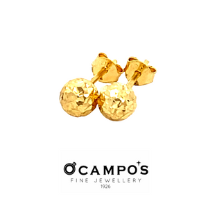 OCAMPOS FINE JEWELERY STELLA STUD EARRINGS 18K YELLOW GOLD BALLS DIACUT DS (SOLD PER PIECE)