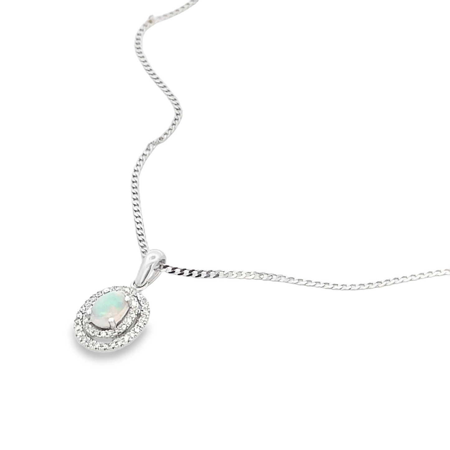 Levie Halo Opal Pendant