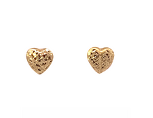 Load image into Gallery viewer, OCAMPOS FINE JEWELLERY EMBER EARRINGS 14K YELLOW GOLD STUD HEART DCUT DESIGN
