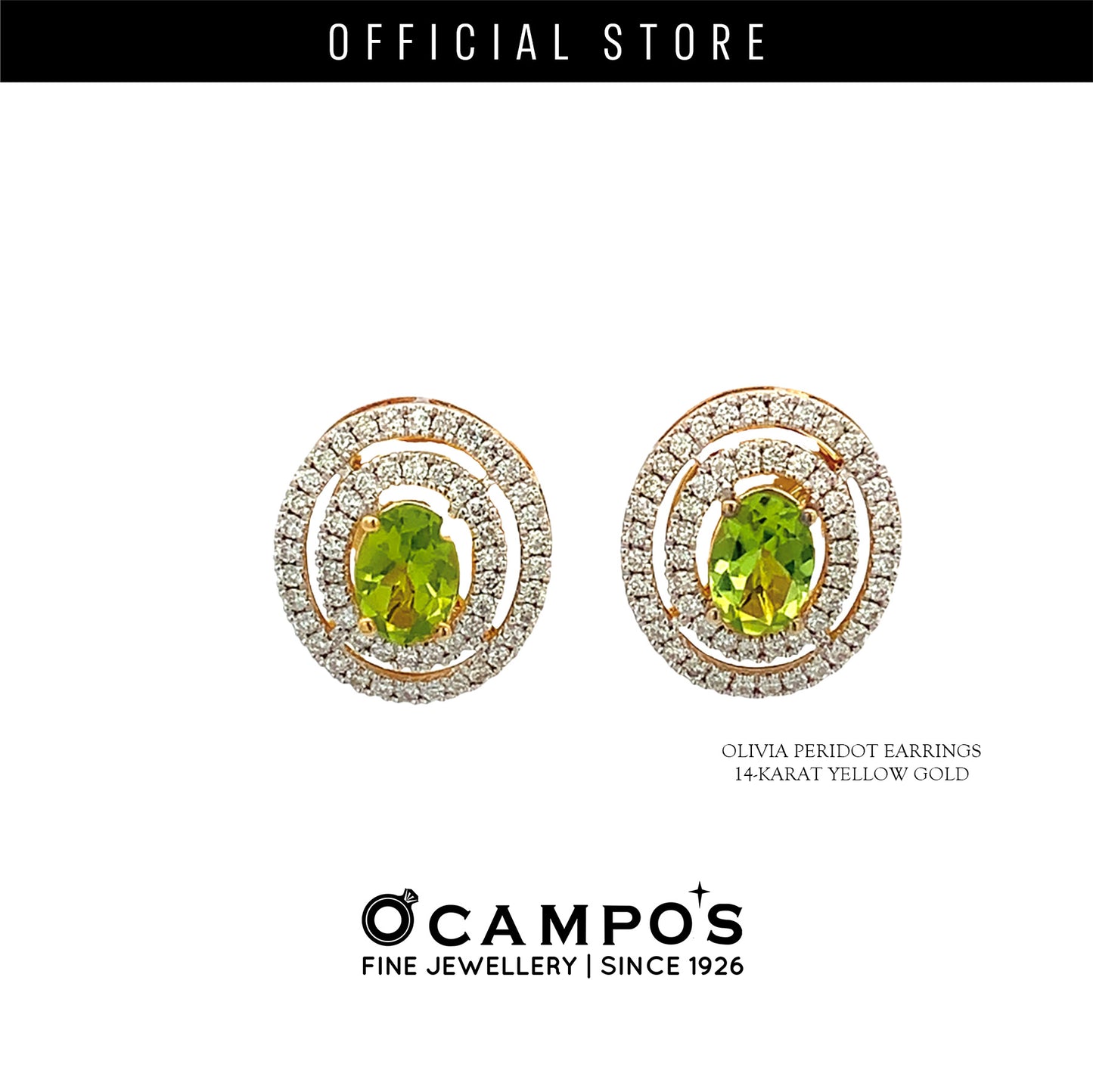 Ocampos Fine Jewellery Olivia Peridot Earrings