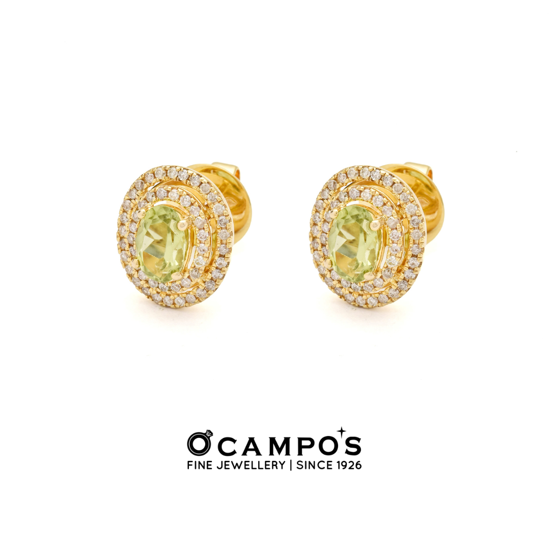 Peridot Celeste Earrings - Yellow Gold