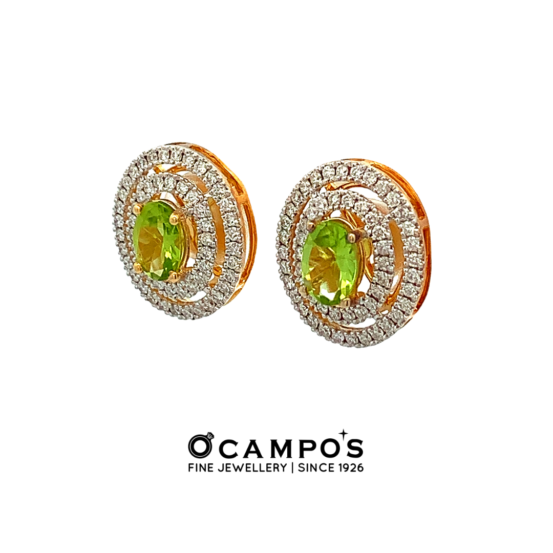 Peridot Celeste Earrings - Yellow Gold