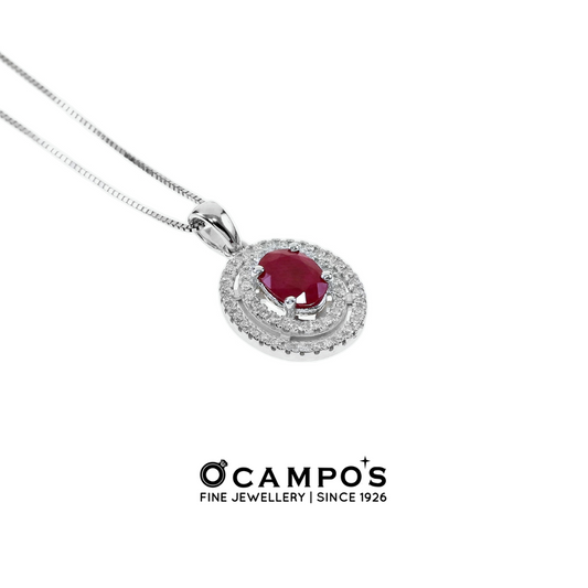 Ruby Celeste Pendant - White Gold