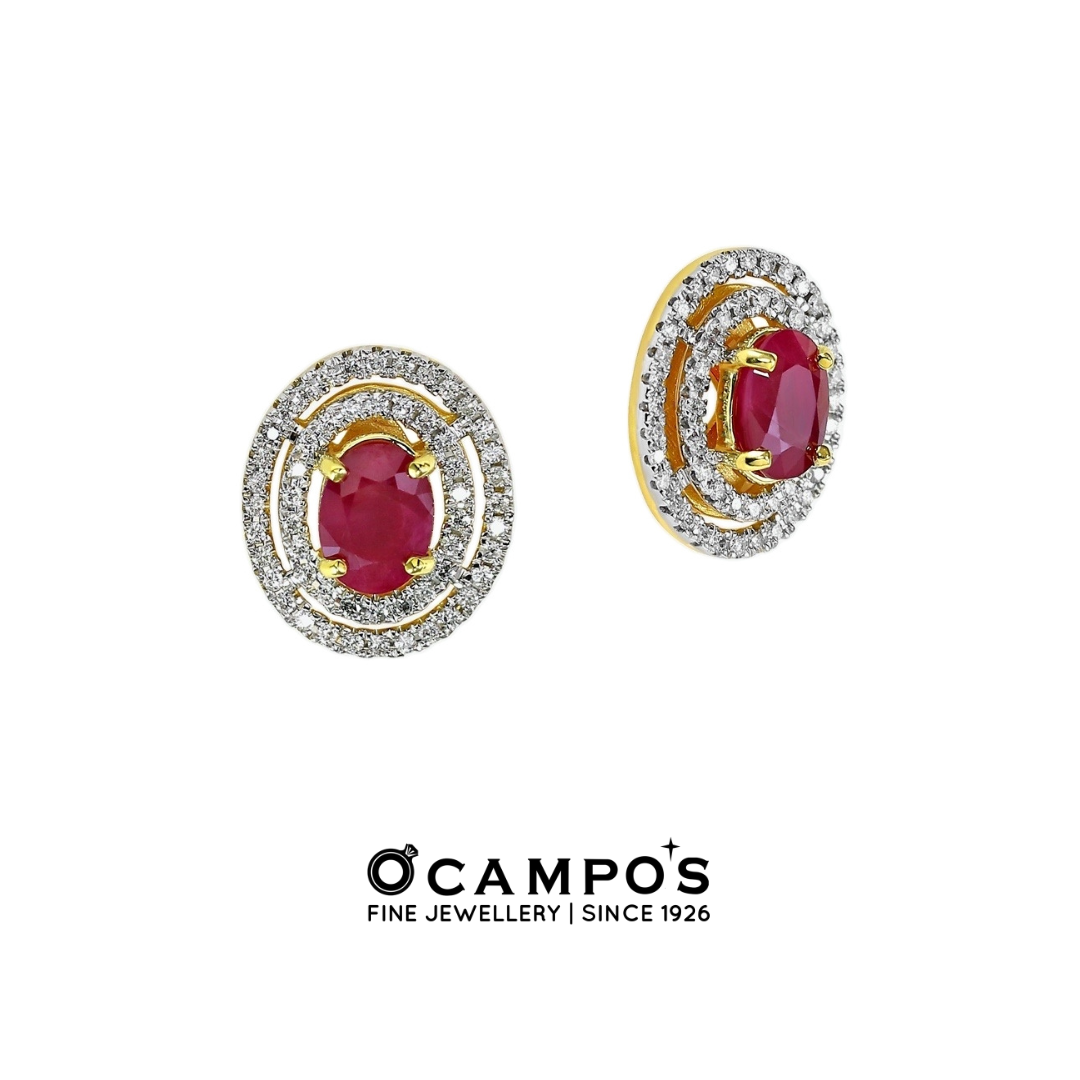 Ruby Celeste Earrings - Yellow Gold