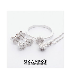 Rosa Diamond Earrings - White Gold