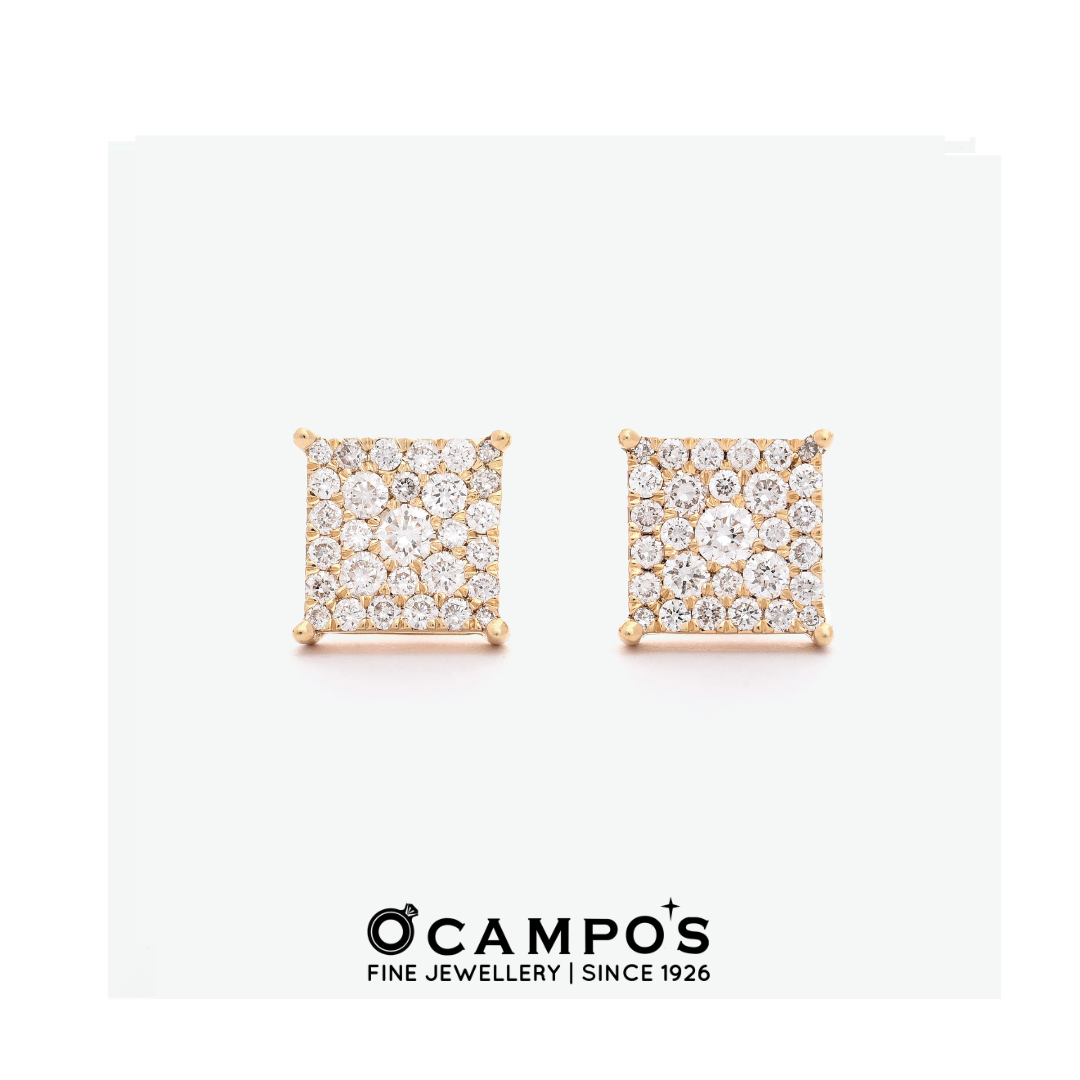 Duchess Illusion Diamond Earrings - Yellow Gold