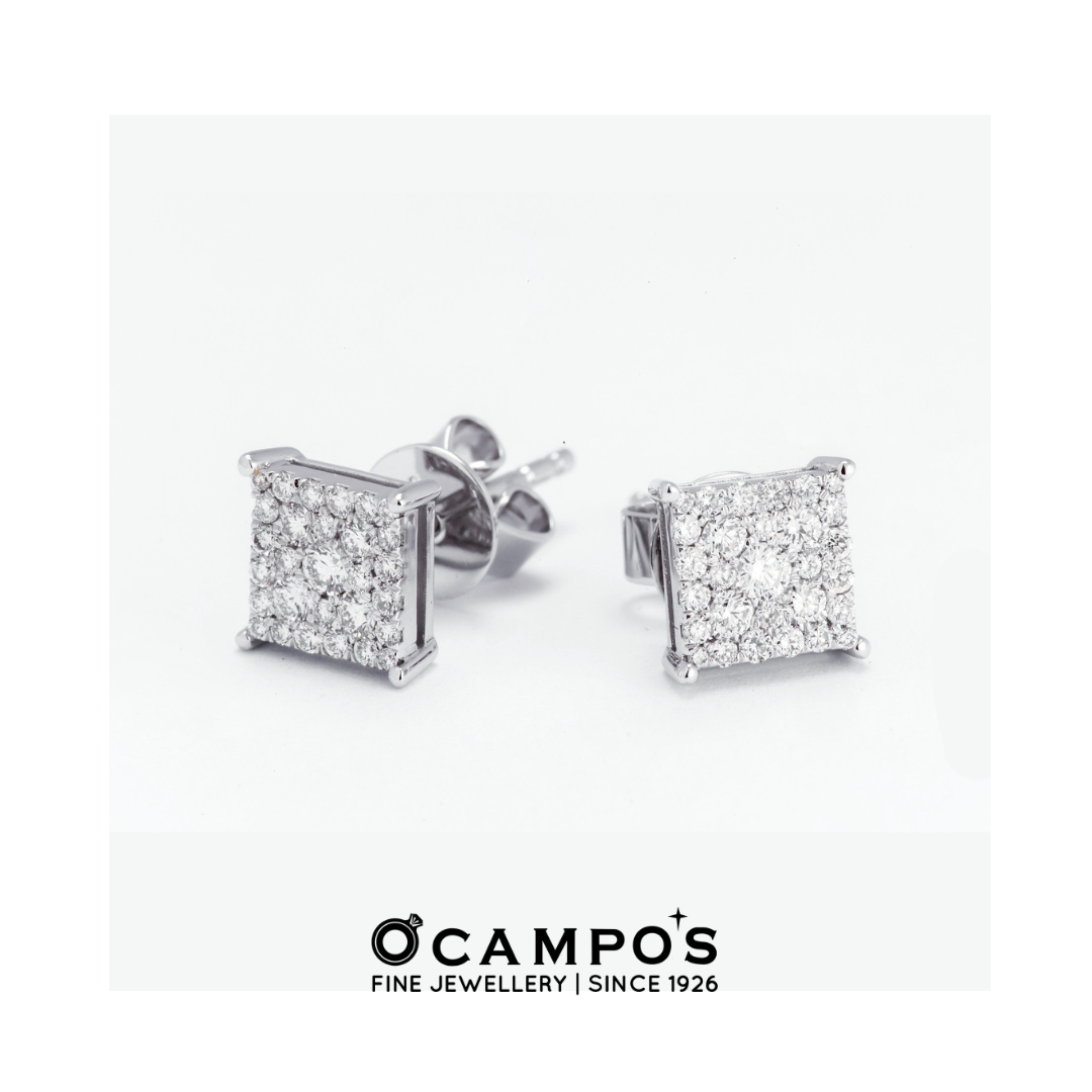 Duchess Illusion Diamond Earrings - White Gold