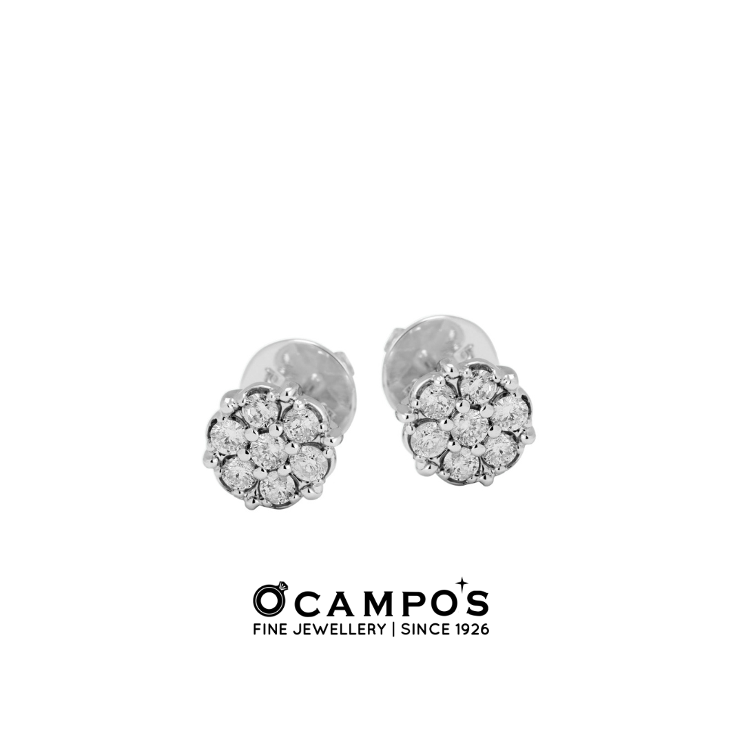 Rosa Diamond Earrings - White Gold