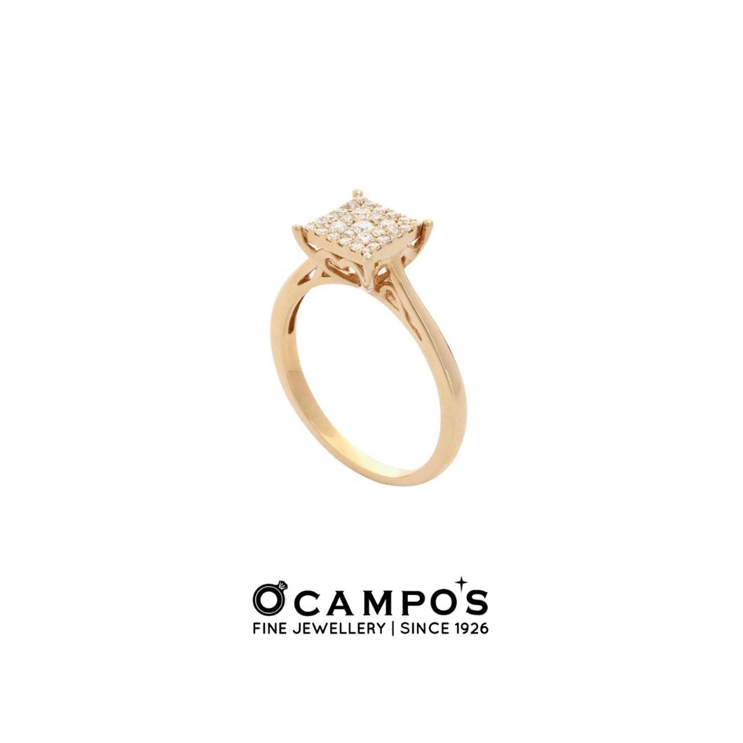 Duchess Illusion Diamond Ring - Yellow Gold