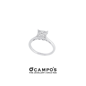 Duchess Illusion Diamond Ring - White Gold