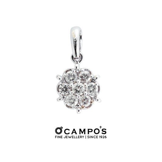 Rosa Diamond Pendant - White Gold