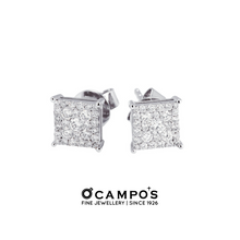 Load image into Gallery viewer, Duchess Illusion Diamond Earrings - White Gold
