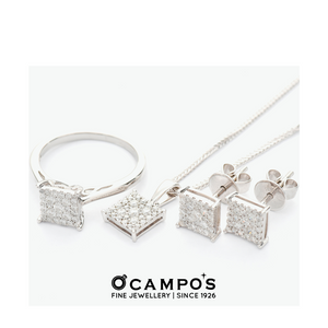 Duchess Illusion Diamond Earrings - White Gold