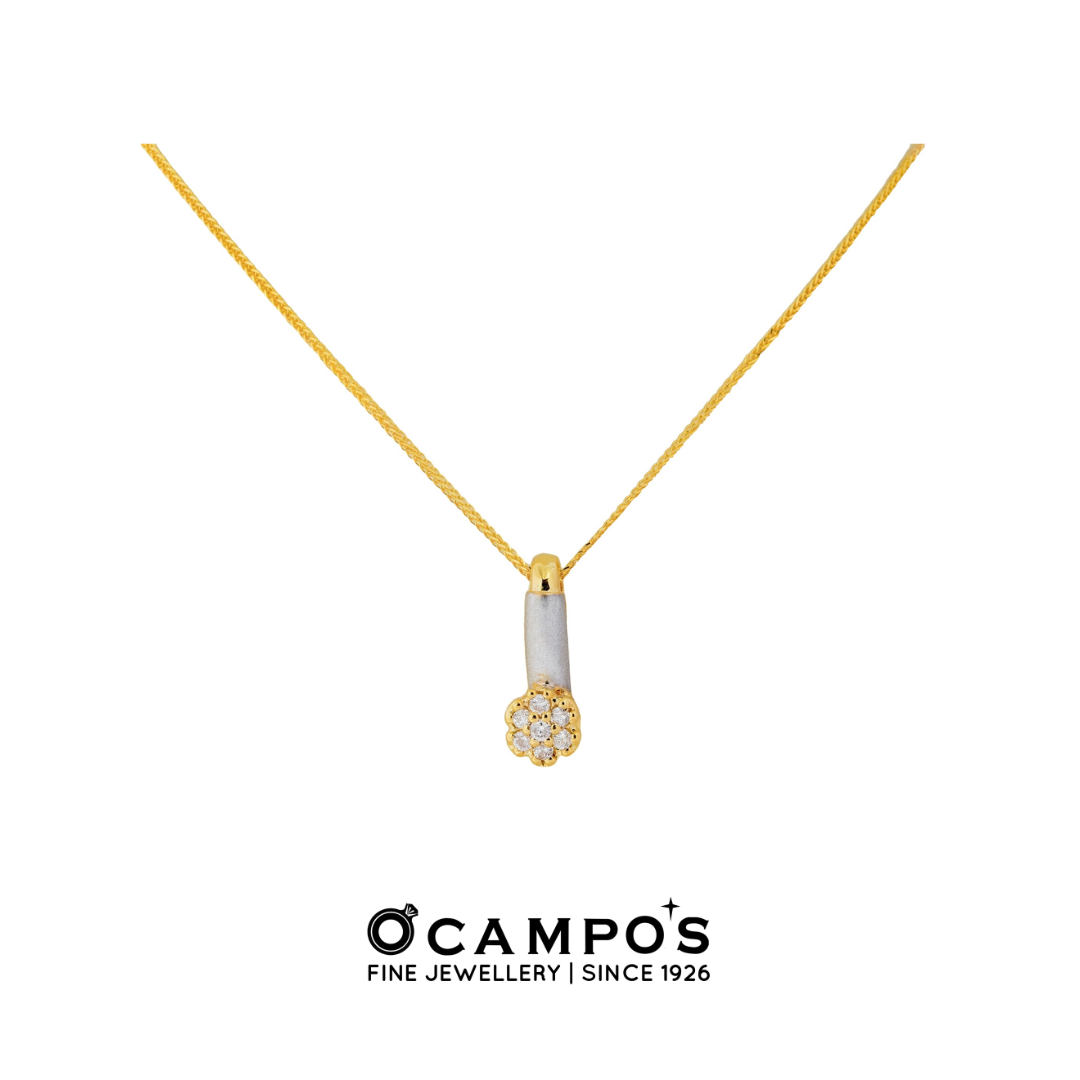 Dahlia Diamond Pendant - Yellow Gold