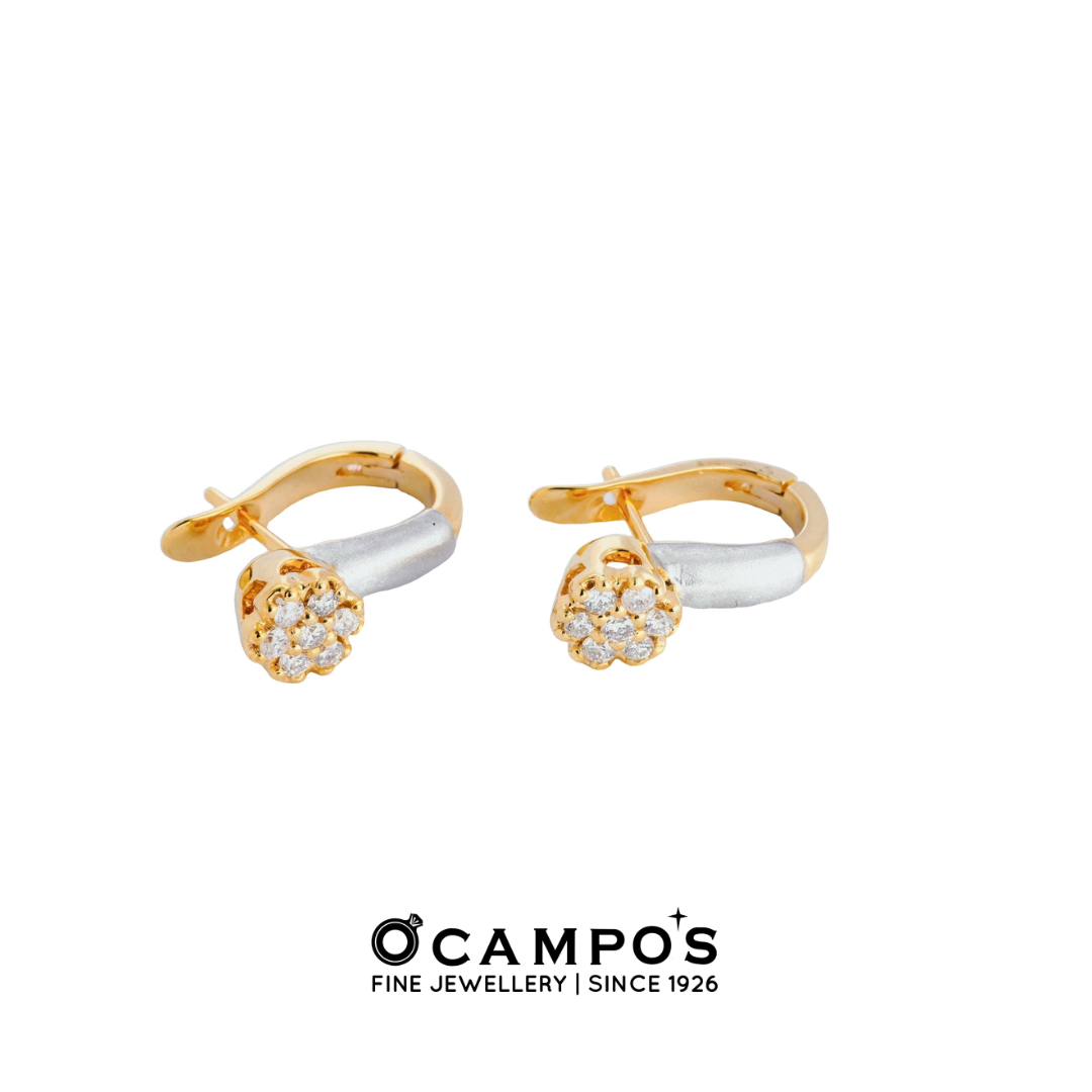 Dahlia Diamond Earrings- Yellow Gold