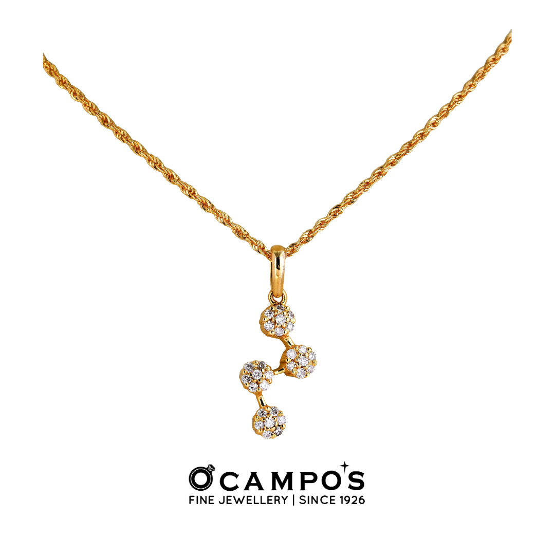 Azalea Diamond Pendant - Yellow Gold