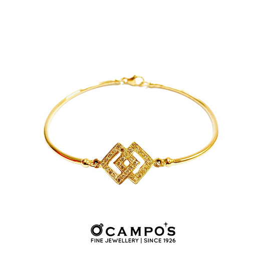 Audrey Diamond Bangle - Yellow Gold