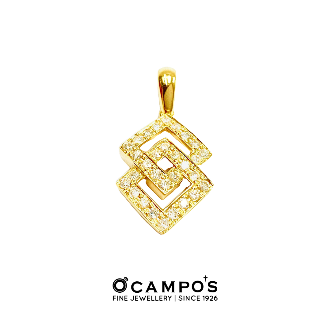 Audrey Diamond Pendant - Yellow Gold