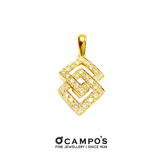 Audrey Diamond Pendant - Yellow Gold