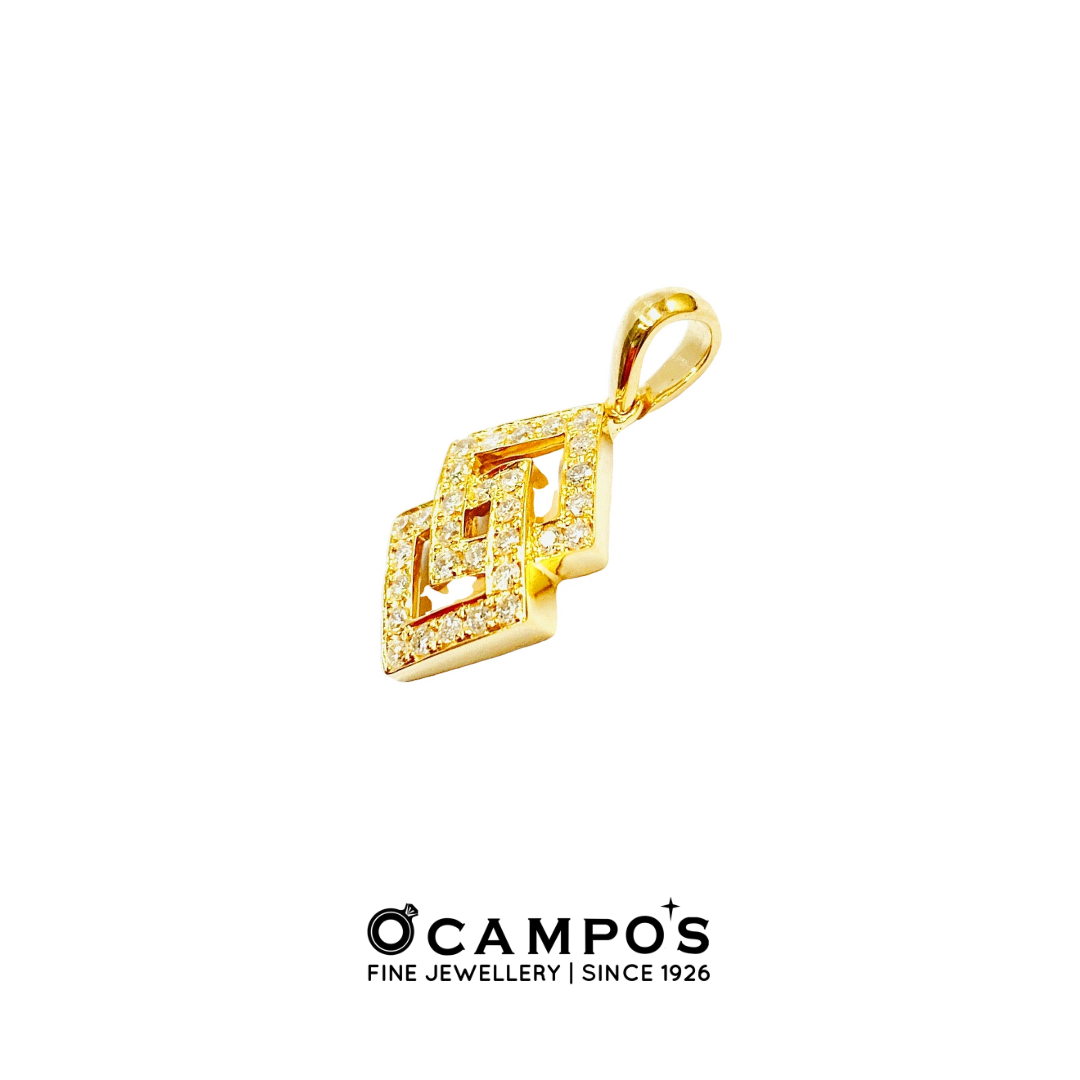 Audrey Diamond Pendant - Yellow Gold