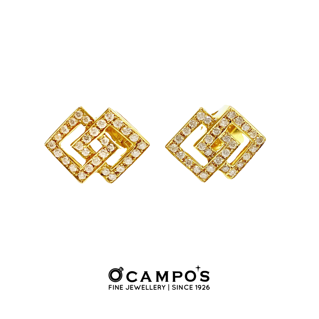 Audrey Diamond Earrings - Yellow Gold