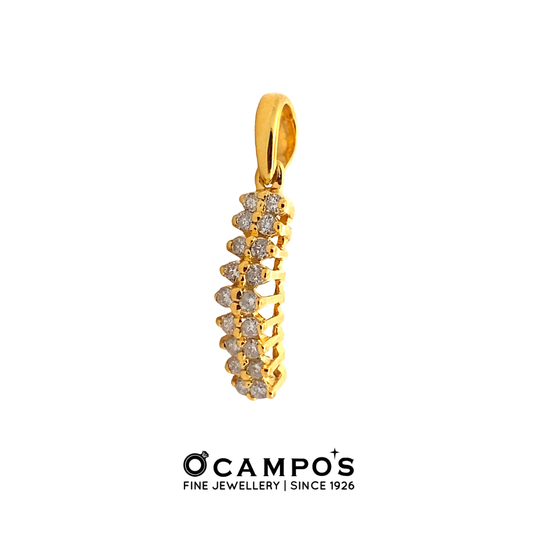 Cleo Pyramid Diamond Pendant - Yellow Gold