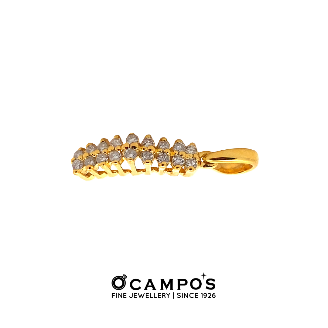 Cleo Pyramid Diamond Pendant - Yellow Gold