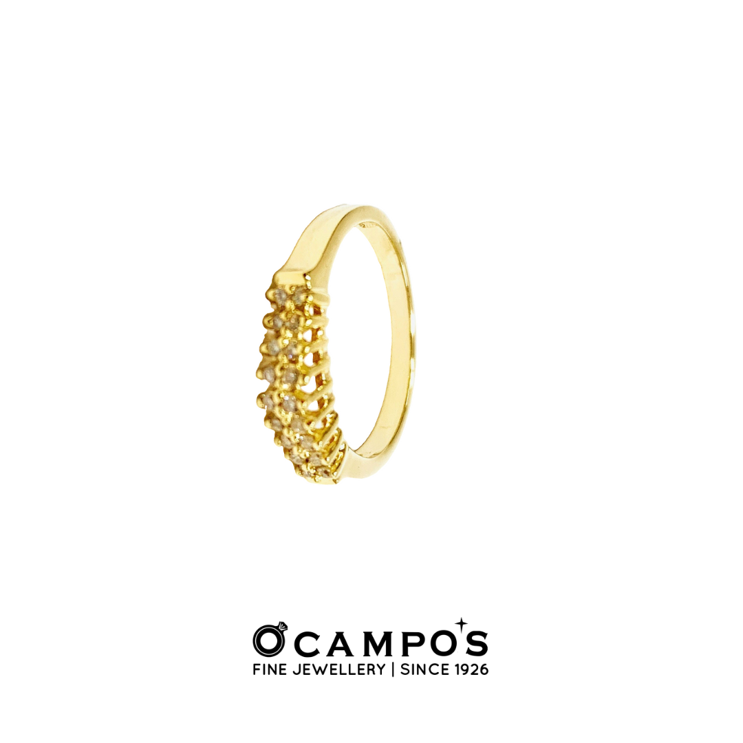 Cleo Pyramid Diamond Ring - Yellow Gold