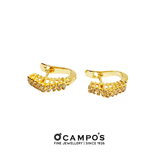 Cleo Pyramid Diamond Earrings - Yellow Gold