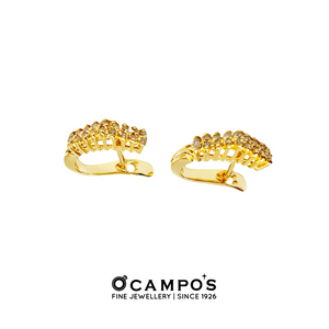 Cleo Pyramid Diamond Earrings - Yellow Gold