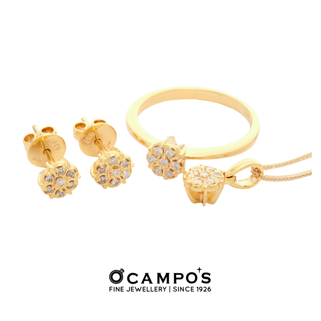 Rosa Diamond Earrings - Yellow Gold