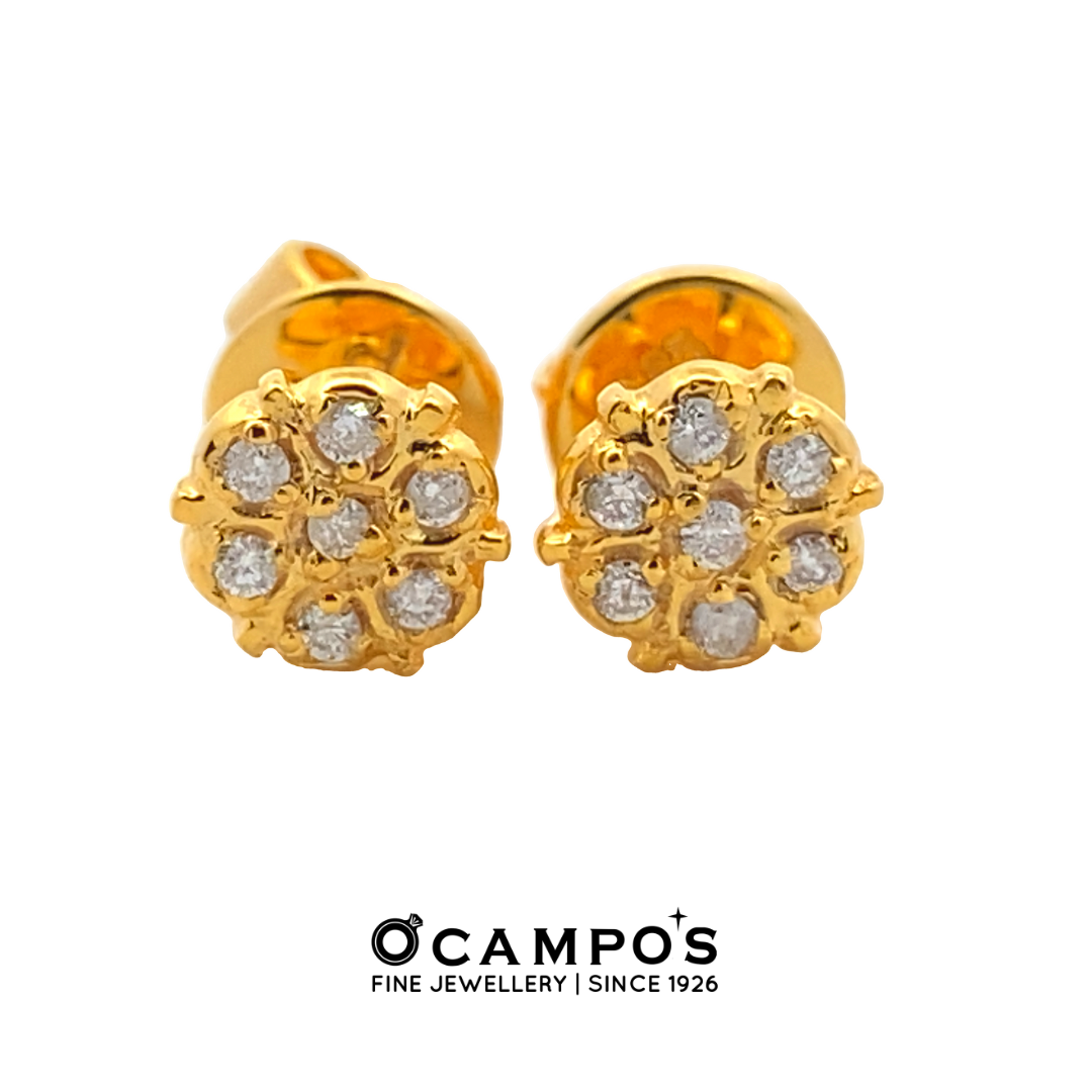 Rosa Diamond Earrings - Yellow Gold