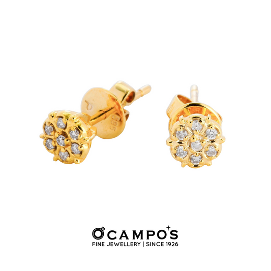 Rosa Diamond Earrings - Yellow Gold