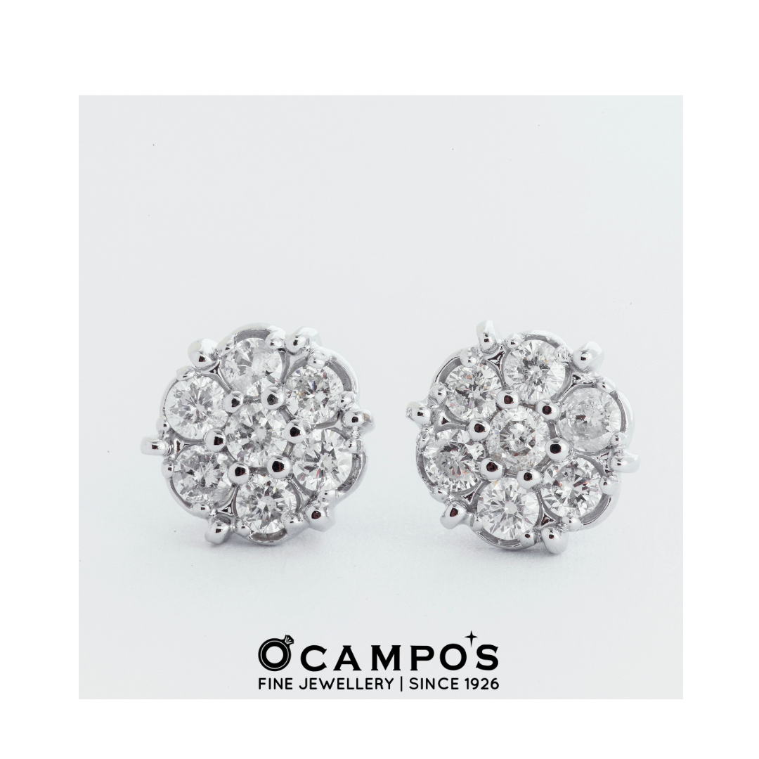 Rosa Diamond Earrings - White Gold