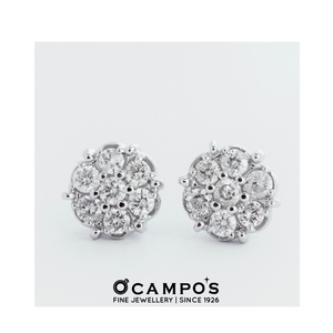 Rosa Diamond Earrings - White Gold